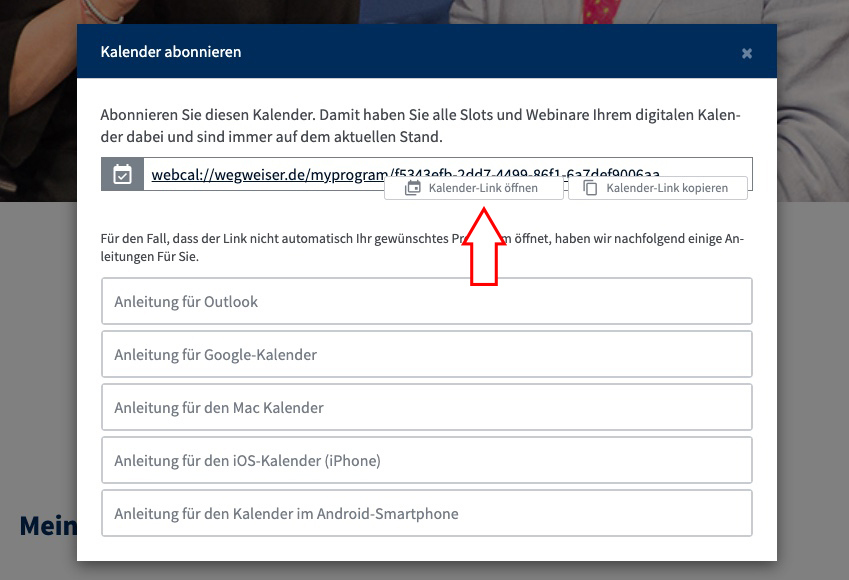 Mein Programm Kalender Link